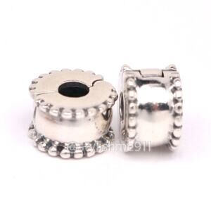 Two Authentic PANDORA Sterling Silver Beveled Clips - 790267